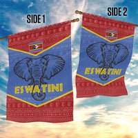Eswatini Elephant Garden Flag with Tribal Print and National Flag Details