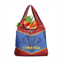 Eswatini Elephant Grocery Bag with Tribal Print and National Flag Details