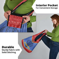 Eswatini Elephant Grocery Bag with Tribal Print and National Flag Details