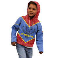 Eswatini Elephant Kid Hoodie with Tribal Print and National Flag Details
