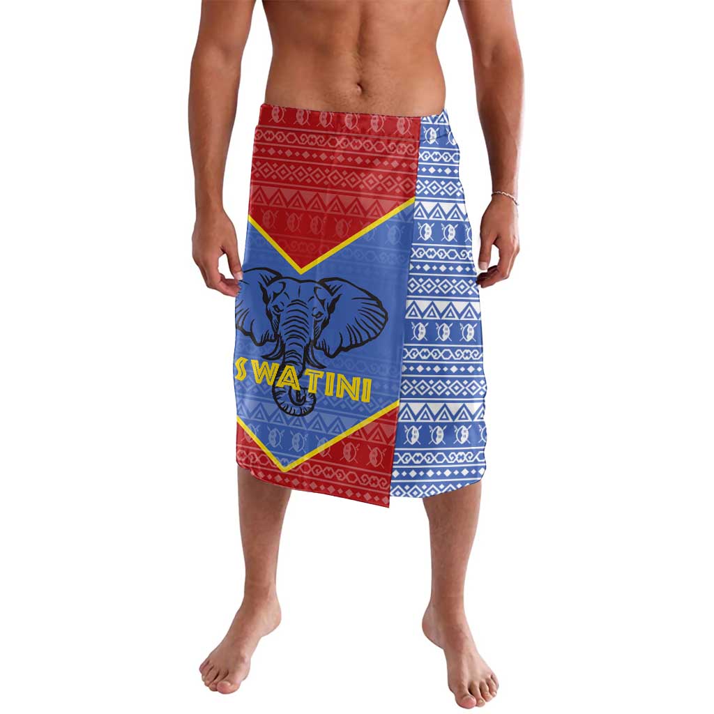Eswatini Elephant Lavalava with Tribal Print and National Flag Details