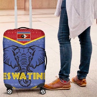Eswatini Elephant Luggage Cover with Tribal Print and National Flag Details