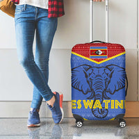 Eswatini Elephant Luggage Cover with Tribal Print and National Flag Details