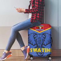 Eswatini Elephant Luggage Cover with Tribal Print and National Flag Details