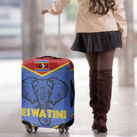 Eswatini Elephant Luggage Cover with Tribal Print and National Flag Details