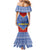 Eswatini Elephant Mermaid Dress with Tribal Print and National Flag Details