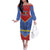 Eswatini Elephant Off The Shoulder Long Sleeve Dress with Tribal Print and National Flag Details