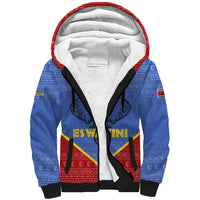 Eswatini Elephant Sherpa Hoodie with Tribal Print and National Flag Details