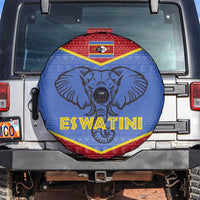 Eswatini Elephant Spare Tire Cover with Tribal Print and National Flag Details