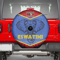 Eswatini Elephant Spare Tire Cover with Tribal Print and National Flag Details