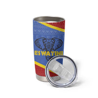 Eswatini Elephant Tumbler Cup with Tribal Print and National Flag Details