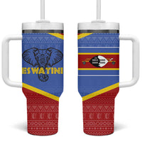 Eswatini Elephant Tumbler With Handle with Tribal Print and National Flag Details