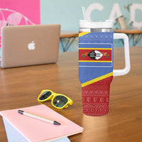 Eswatini Elephant Tumbler With Handle with Tribal Print and National Flag Details