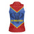Eswatini Elephant Women Sleeveless Polo Shirt with Tribal Print and National Flag Details