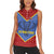 Eswatini Elephant Women Sleeveless Polo Shirt with Tribal Print and National Flag Details