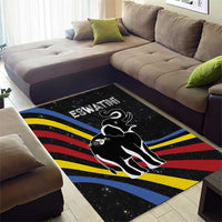 Eswatini Elephant Area Rug with Cosmic Background and Swazi Flag Colors