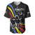 Eswatini Elephant Baseball Jersey with Cosmic Background and Swazi Flag Colors