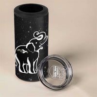 Eswatini Elephant 4 in 1 Can Cooler Tumbler with Cosmic Background and Swazi Flag Colors
