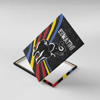 Eswatini Elephant Canvas Wall Art with Cosmic Background and Swazi Flag Colors