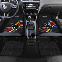 Eswatini Elephant Car Mats with Cosmic Background and Swazi Flag Colors