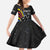 Eswatini Elephant Family Matching Off Shoulder Maxi Dress and Hawaiian Shirt with Cosmic Background and Swazi Flag Colors