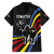 Eswatini Elephant Family Matching Tank Maxi Dress and Hawaiian Shirt with Cosmic Background and Swazi Flag Colors