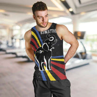 Eswatini Elephant Men Tank Top with Cosmic Background and Swazi Flag Colors