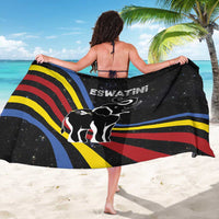 Eswatini Elephant Sarong with Cosmic Background and Swazi Flag Colors
