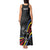 Eswatini Elephant Tank Maxi Dress with Cosmic Background and Swazi Flag Colors