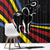 Eswatini Elephant Window Curtain with Cosmic Background and Swazi Flag Colors