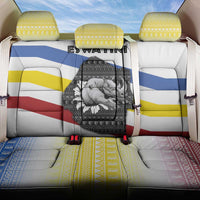 Eswatini Rhino Back Car Seat Cover with African Map and Traditional Swazi Flag Patterns