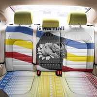 Eswatini Rhino Back Car Seat Cover with African Map and Traditional Swazi Flag Patterns