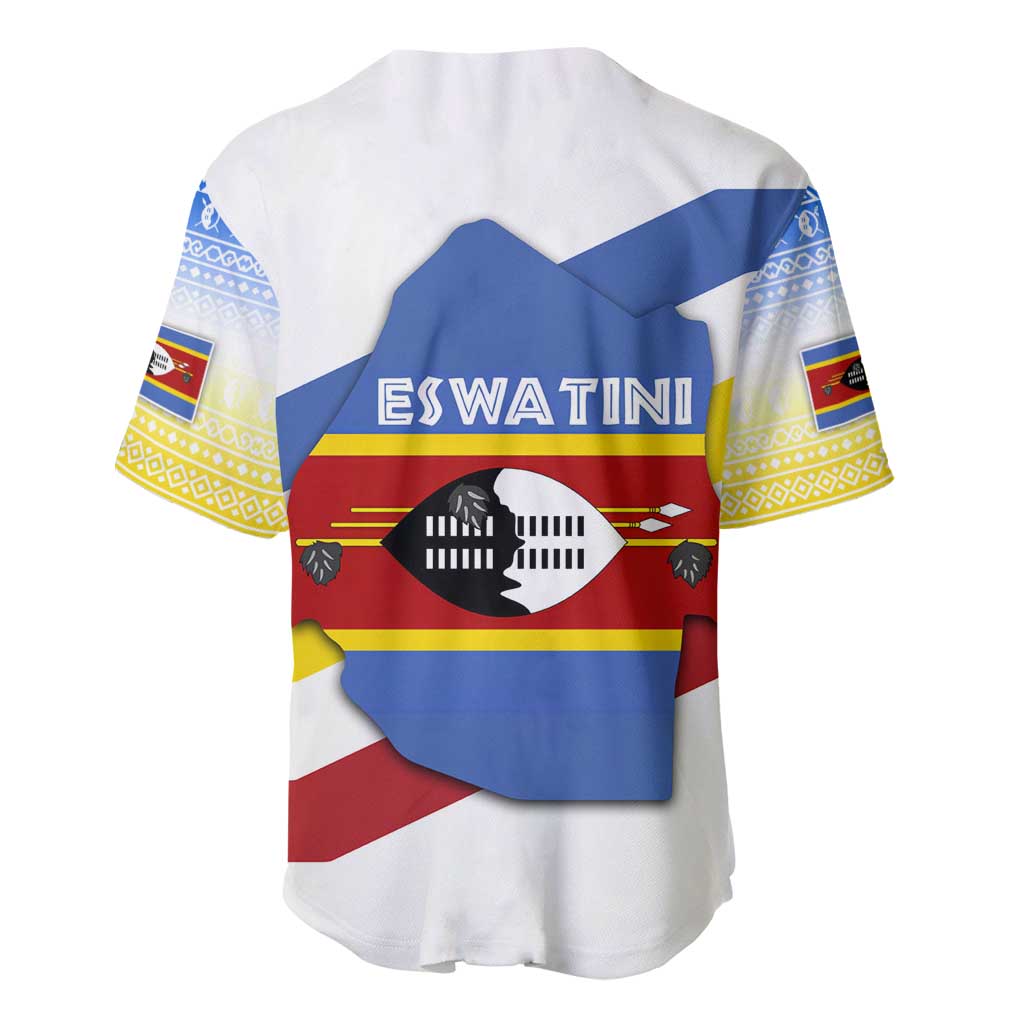 Eswatini Rhino Baseball Jersey with African Map and Traditional Swazi Flag Patterns