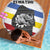 Eswatini Rhino Beach Blanket with African Map and Traditional Swazi Flag Patterns