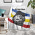 Eswatini Rhino Blanket with African Map and Traditional Swazi Flag Patterns