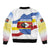Eswatini Rhino Bomber Jacket with African Map and Traditional Swazi Flag Patterns