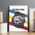 Eswatini Rhino Canvas Wall Art with African Map and Traditional Swazi Flag Patterns