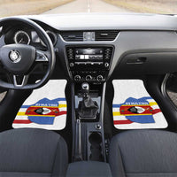 Eswatini Rhino Car Mats with African Map and Traditional Swazi Flag Patterns