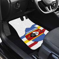 Eswatini Rhino Car Mats with African Map and Traditional Swazi Flag Patterns