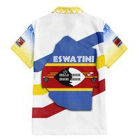 Eswatini Rhino Family Matching Mermaid Dress and Hawaiian Shirt with African Map and Traditional Swazi Flag Patterns