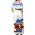 Eswatini Rhino Family Matching Off Shoulder Maxi Dress and Hawaiian Shirt with African Map and Traditional Swazi Flag Patterns