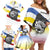 Eswatini Rhino Family Matching Off Shoulder Short Dress and Hawaiian Shirt with African Map and Traditional Swazi Flag Patterns