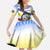 Eswatini Rhino Family Matching Short Sleeve Bodycon Dress and Hawaiian Shirt with African Map and Traditional Swazi Flag Patterns
