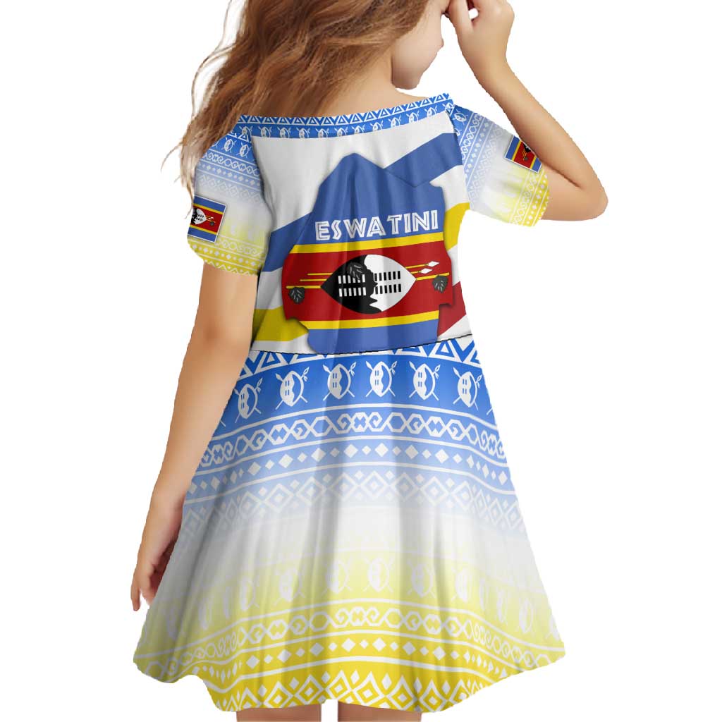 Eswatini Rhino Family Matching Tank Maxi Dress and Hawaiian Shirt with African Map and Traditional Swazi Flag Patterns