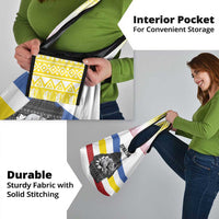 Eswatini Rhino Grocery Bag with African Map and Traditional Swazi Flag Patterns