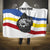 Eswatini Rhino Hooded Blanket with African Map and Traditional Swazi Flag Patterns