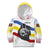 Eswatini Rhino Kid Hoodie with African Map and Traditional Swazi Flag Patterns
