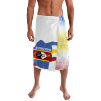 Eswatini Rhino Lavalava with African Map and Traditional Swazi Flag Patterns