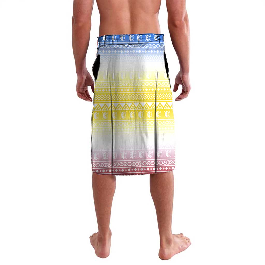 Eswatini Rhino Lavalava with African Map and Traditional Swazi Flag Patterns