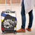 Eswatini Rhino Luggage Cover with African Map and Traditional Swazi Flag Patterns
